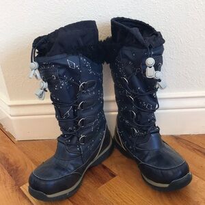Size 1 Navy Blue Lands End snow boots